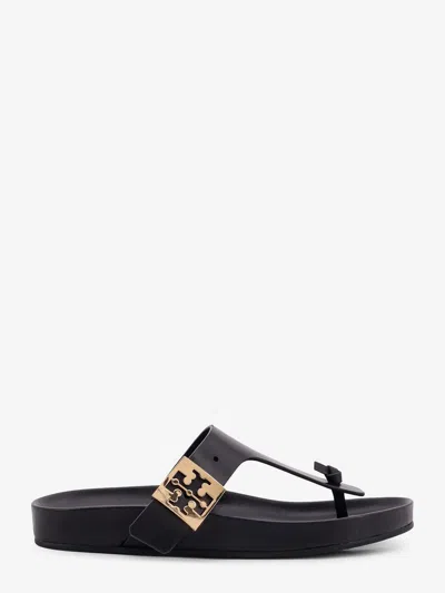 Tory Burch Leather Thong Sandals In Black