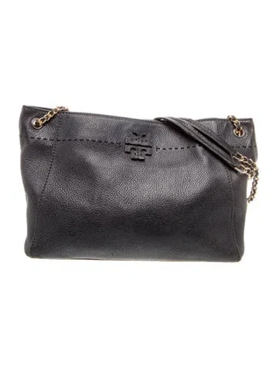 Pre-owned Tory Burch Leather Top Handle Bag In Black