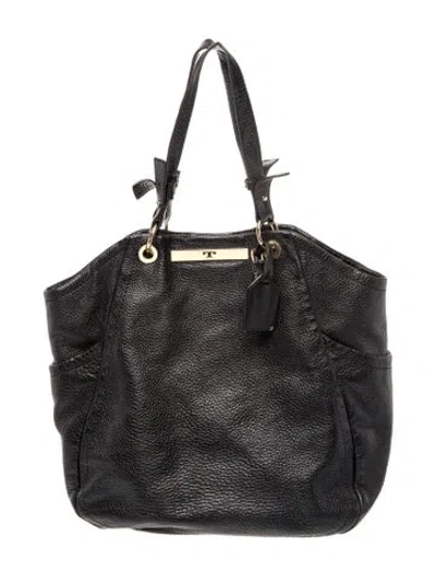 Pre-owned Tory Burch Leather Top Handle Bag In Black