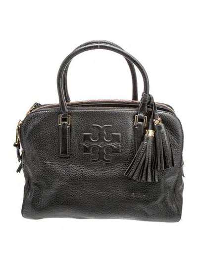 Pre-owned Tory Burch Leather Top Handle Bag In Black