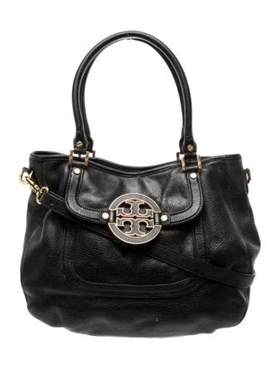 Pre-owned Tory Burch Leather Top Handle Bag In Black