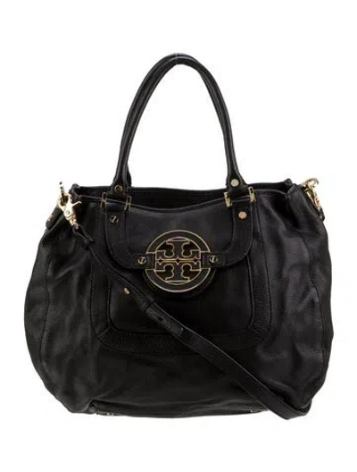 Pre-owned Tory Burch Leather Top Handle Bag In Black