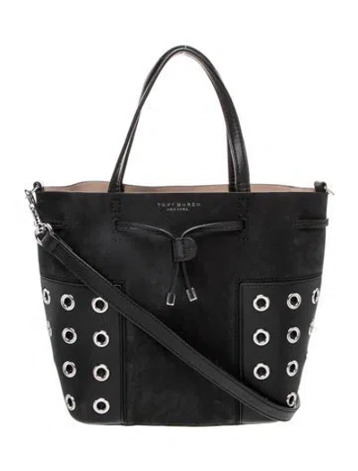 Pre-owned Tory Burch Leather Top Handle Bag In Black