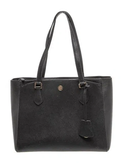 Pre-owned Tory Burch Leather Top Handle Bag In Black