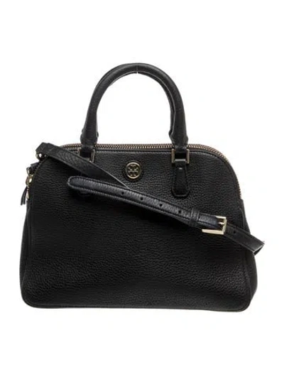 Pre-owned Tory Burch Leather Top Handle Bag In Black
