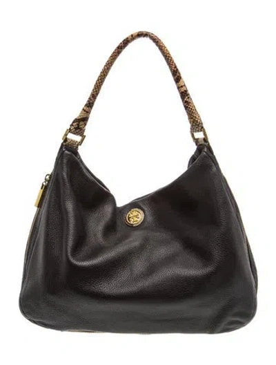 Pre-owned Tory Burch Leather Top Handle Bag In Black