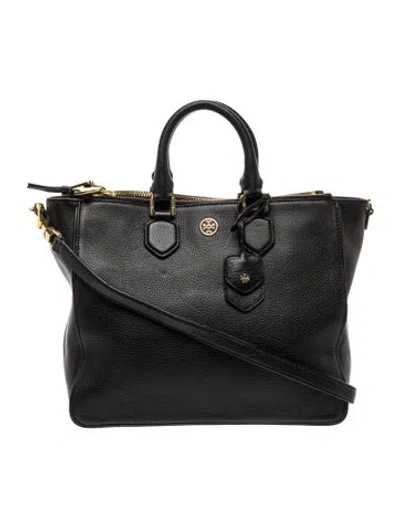 Pre-owned Tory Burch Leather Top Handle Bag In Black