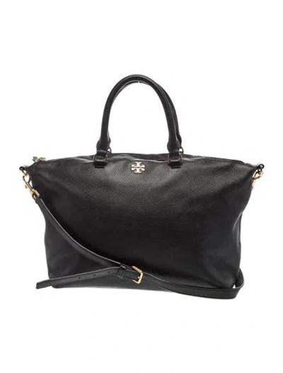 Pre-owned Tory Burch Leather Top Handle Bag In Black