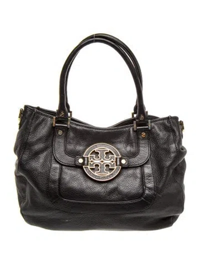 Pre-owned Tory Burch Leather Top Handle Bag In Black