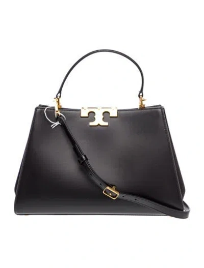 Pre-owned Tory Burch Leather Top Handle Bag In Black
