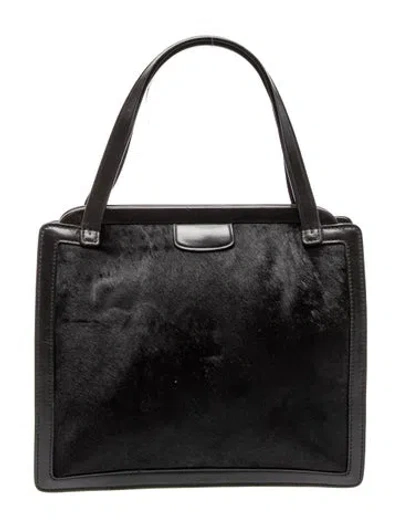 Pre-owned Tory Burch Leather Top Handle Bag In Black