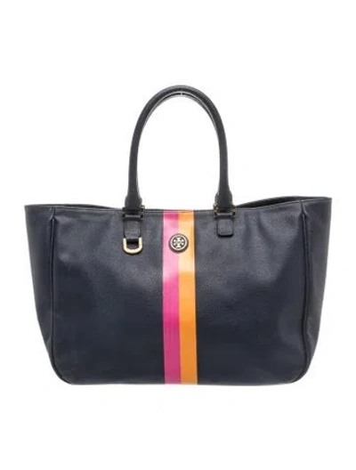 Pre-owned Tory Burch Leather Top Handle Bag In Blue