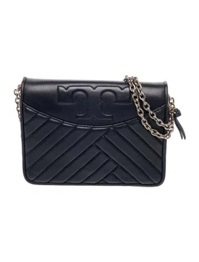 Pre-owned Tory Burch Leather Top Handle Bag In Blue