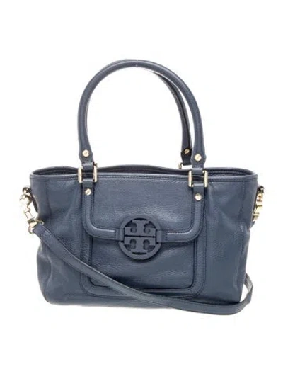 Pre-owned Tory Burch Leather Top Handle Bag In Blue