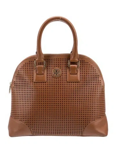 Pre-owned Tory Burch Leather Top Handle Bag In Brown