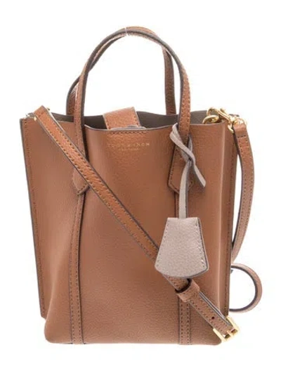Pre-owned Tory Burch Leather Top Handle Bag In Brown