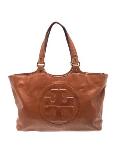 Pre-owned Tory Burch Leather Top Handle Bag In Brown