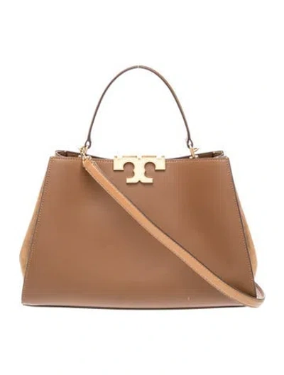 Pre-owned Tory Burch Leather Top Handle Bag In Brown