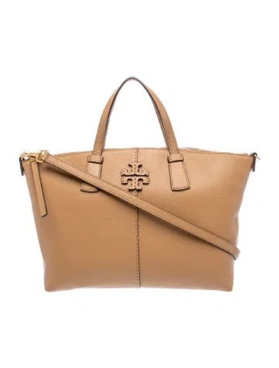 Pre-owned Tory Burch Leather Top Handle Bag In Brown