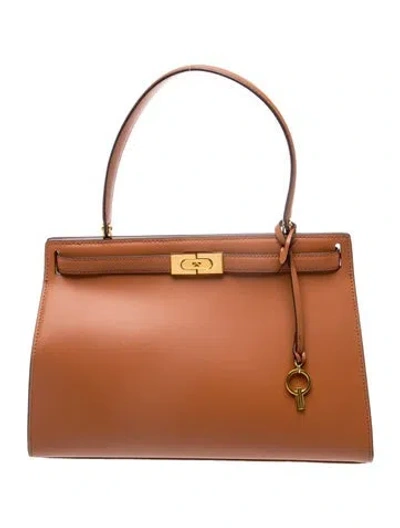 Pre-owned Tory Burch Leather Top Handle Bag In Brown