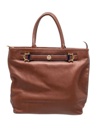 Pre-owned Tory Burch Leather Top Handle Bag In Brown