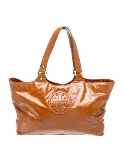 Pre-owned Tory Burch Leather Top Handle Bag In Brown