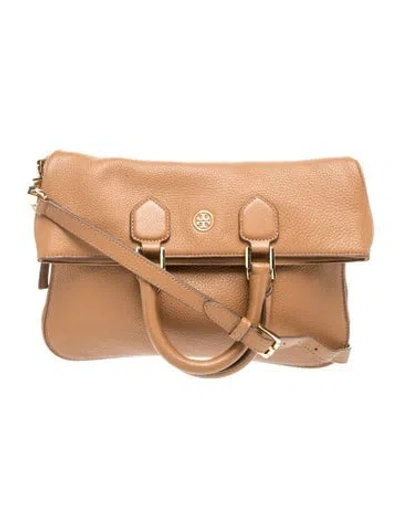 Pre-owned Tory Burch Leather Top Handle Bag In Brown