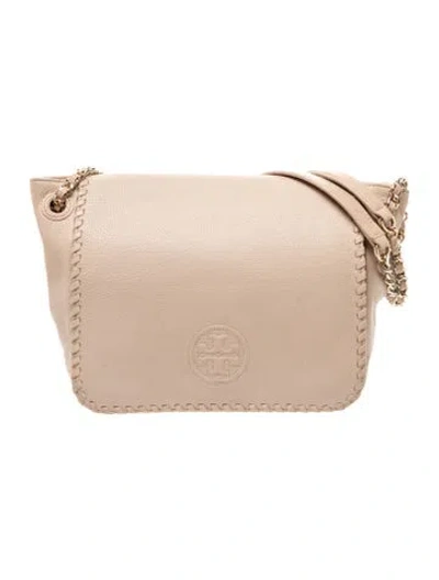 Pre-owned Tory Burch Leather Top Handle Bag In Gray