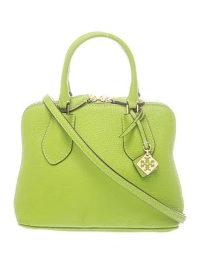 Pre-owned Tory Burch Leather Top Handle Bag In Green