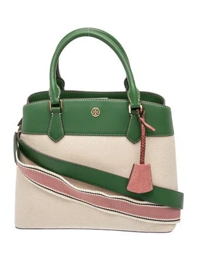 Pre-owned Tory Burch Leather Top Handle Bag In Green