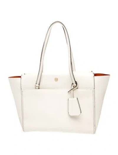 Pre-owned Tory Burch Leather Top Handle Bag In Neutral