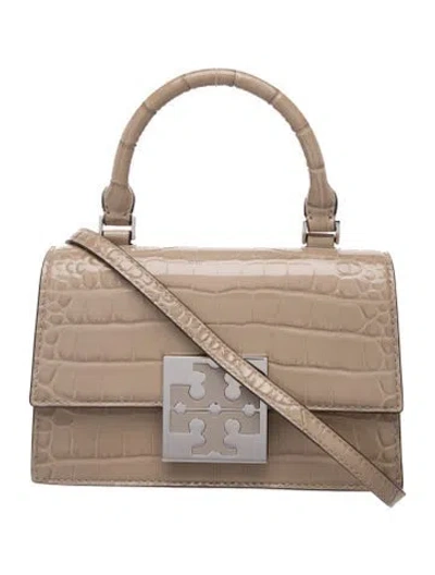 Pre-owned Tory Burch Leather Top Handle Bag In Neutral