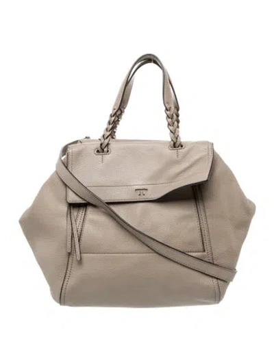 Pre-owned Tory Burch Leather Top Handle Bag In Neutral