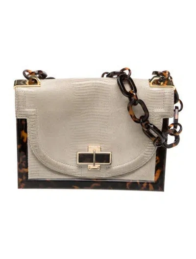 Pre-owned Tory Burch Leather Top Handle Bag In Neutral
