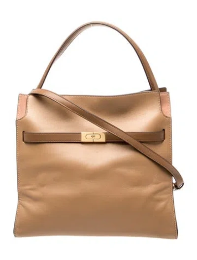 Pre-owned Tory Burch Leather Top Handle Bag In Neutral