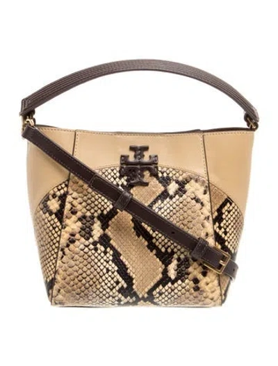 Pre-owned Tory Burch Leather Top Handle Bag In Neutral