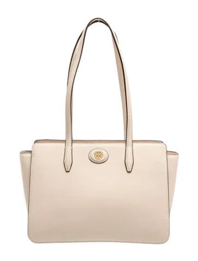 Pre-owned Tory Burch Leather Top Handle Bag In Neutral