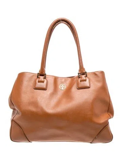 Pre-owned Tory Burch Leather Top Handle Bag In Neutrals