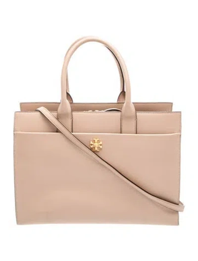 Pre-owned Tory Burch Leather Top Handle Bag In Neutrals