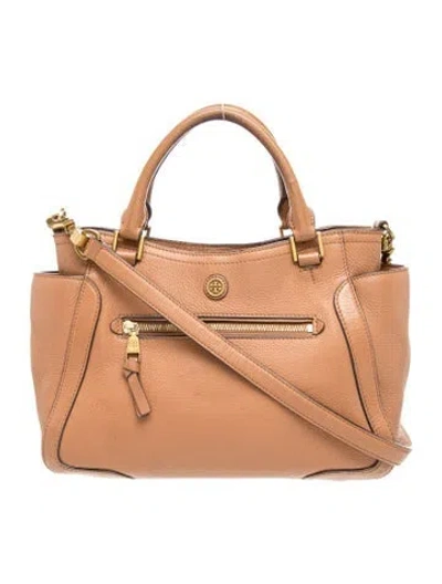 Pre-owned Tory Burch Leather Top Handle Bag In Neutrals