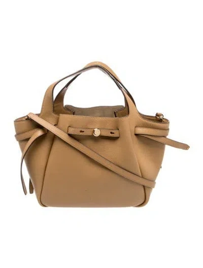 Pre-owned Tory Burch Leather Top Handle Bag In Neutrals