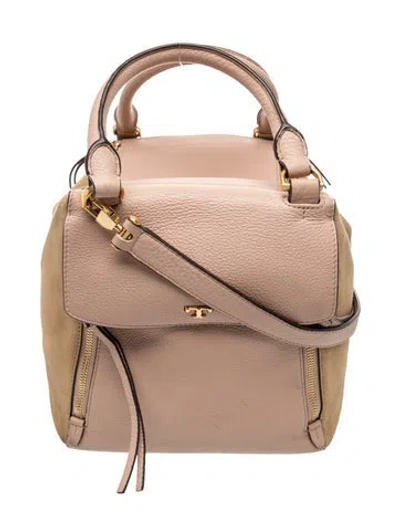 Pre-owned Tory Burch Leather Top Handle Bag In Neutrals