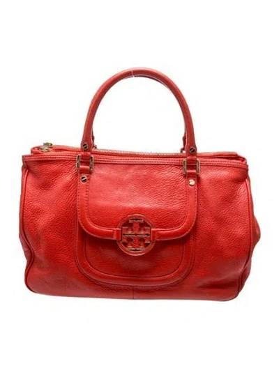 Pre-owned Tory Burch Leather Top Handle Bag In Red