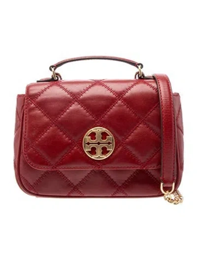 Pre-owned Tory Burch Leather Top Handle Bag In Red