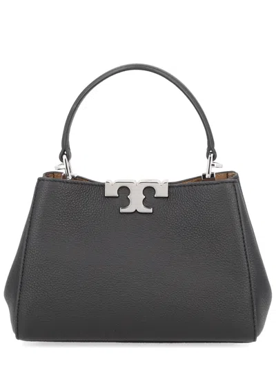 Tory Burch Leather Top Handle Satchel In Black