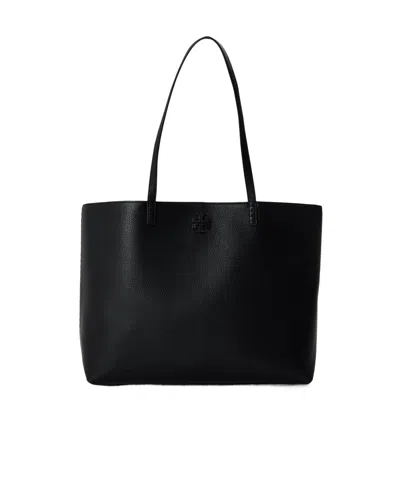 Tory Burch Leather Tote Bag In Black