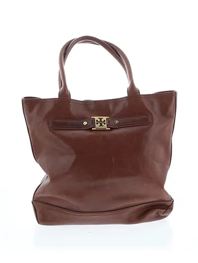 Pre-owned Tory Burch Leather Tote Bag In Brown