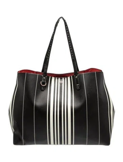 Pre-owned Tory Burch Leather Tote In Black