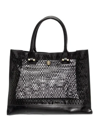Pre-owned Tory Burch Leather Tote In Black