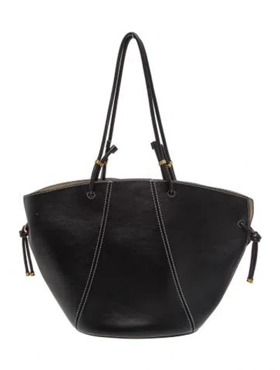 Pre-owned Tory Burch Leather Tote In Black